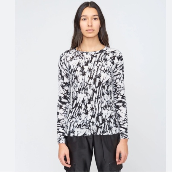 KOKUN NYC Bamboo Cashmere Top Crewneck Long Sleeve Lightweight Granite Pattern - Picture 1 of 7